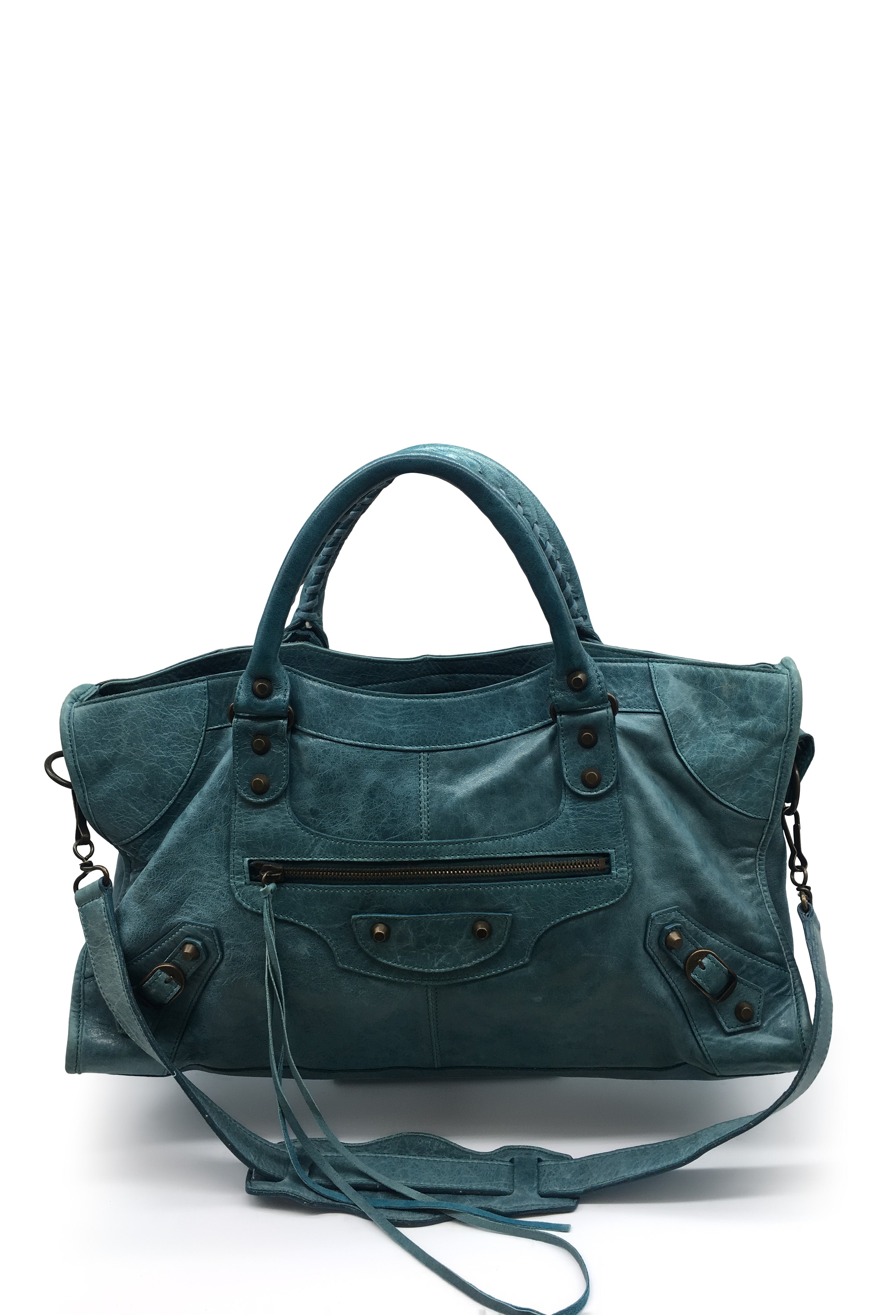 Balenciaga Small B Bag in Turquoise